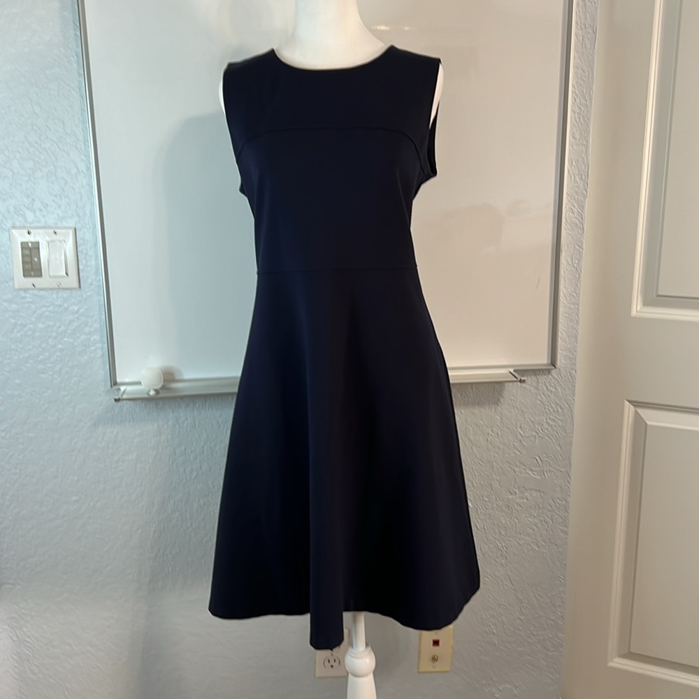 Talbots Navy Blue Classic Fit & Flare Dress Size 10